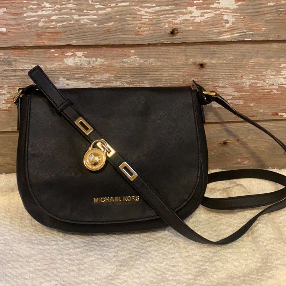 Michael Kors Black Crossbody with Lock and Key!